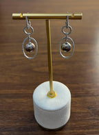 Silver Grey Black Tahitian Pearl Diamonds 14K White Gold Drop Dangle Earrings