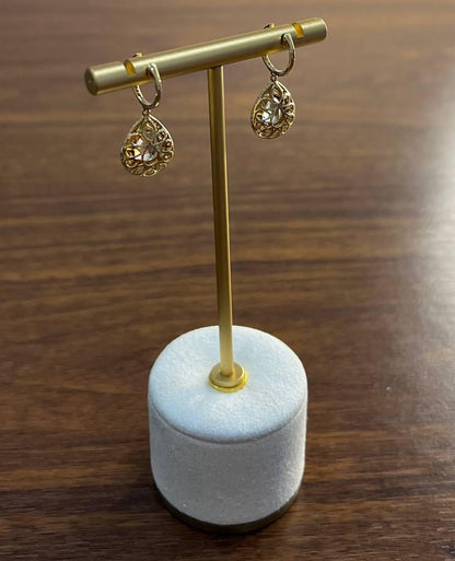 Pear Teardrop Green Amethyst Prasiolite 14K Yellow Gold Diamond Halo Earrings