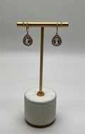 Pear Teardrop Green Amethyst Prasiolite 14K Yellow Gold Diamond Halo Earrings