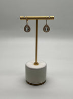 Pear Teardrop Green Amethyst Prasiolite 14K Yellow Gold Diamond Halo Earrings