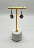Brown Smoky Quartz Diamonds Halo 14K Rose Gold Statement Drop Earrings