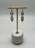 Yellow Lemon Quartz Green Amethyst Prasiolite 14K Gold Drop Diamonds Earrings