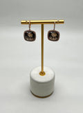 Cushion Shape Brown Smoky Quartz Diamond Halo Set 14K White Gold Drop Earrings