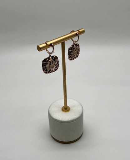 Cushion Shape Brown Smoky Quartz Diamond Halo Set 14K White Gold Drop Earrings