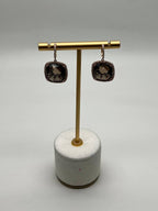 Cushion Shape Brown Smoky Quartz Diamond Halo Set 14K White Gold Drop Earrings