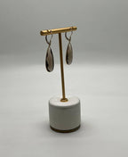 Brown Smoky Quartz Pear Teardrop Shape 14K Yellow Gold Statement Drop Earrings