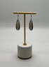Brown Smoky Quartz Pear Teardrop Shape 14K Yellow Gold Statement Drop Earrings