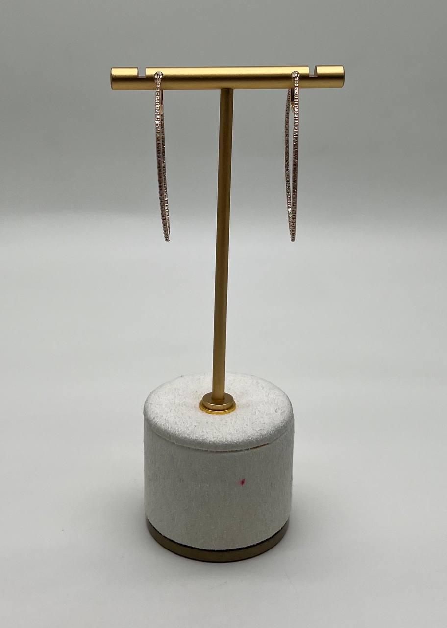 Large Jumbo Diamond Hoop 14K Rose Gold Thin Hoops Earrings