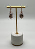 Brown Smoky Quartz Tear Pear Drop Shape Diamond Spiral 14K Rose Gold Earrings