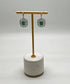 Green Emerald Diamond Lattice Halo 14K White Gold Statement Drop Earrings
