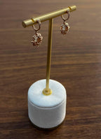White Opal Diamonds Halo 14K Rose Gold Statement Drop Dangle Earrings