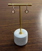 White Opal Diamonds Halo 14K Rose Gold Statement Drop Dangle Earrings