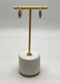 Channel Set White Diamonds 14K Yellow Gold Huggie Hoops Earrings