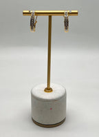 Channel Set White Diamonds 14K Yellow Gold Huggie Hoops Earrings