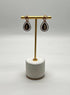 Orange Amber Citrines Brown Smoky Quartz 14K Yellow Gold Diamond Halo Earrings