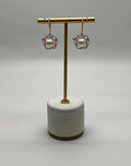 Round White Pearl 14K Yellow Gold Dangle Drop Earrings