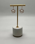 Round White Pearl 14K Yellow Gold Dangle Drop Earrings