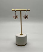 Round White Pearl 14K Yellow Gold Dangle Drop Earrings