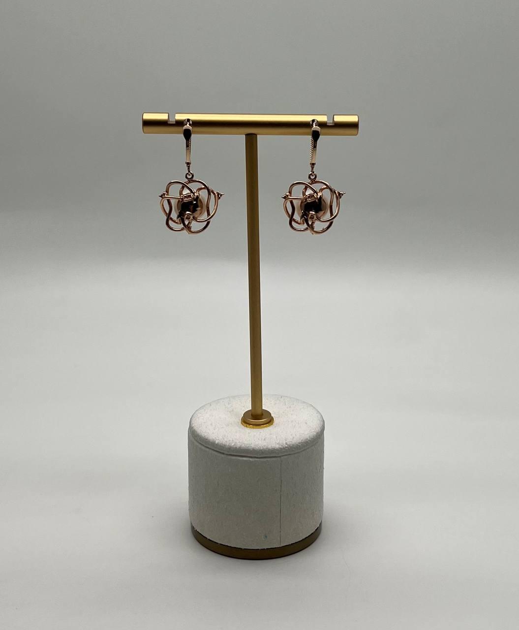 Round White Pearl 14K Yellow Gold Dangle Drop Earrings
