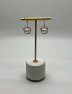 Round White Pearl 14K Yellow Gold Dangle Drop Earrings