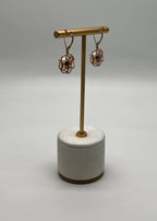 Round White Pearl 14K Yellow Gold Dangle Drop Earrings