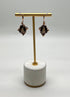 Oval Shape Brown Smoky Quartz 14K Rose Gold Diamond Halo Citrine Earrings