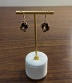 Oval Shape Brown Smoky Quartz 14K Rose Gold Diamond Halo Citrine Earrings
