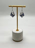Blue Sapphire Topaz Diamond Pave Fancy 14K White Gold Dangle Statement Earrings
