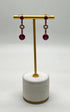 Round Red Pink Ruby Diamond 14K Rose Gold Statement Drop Dangle Earrings