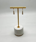 Round Shape Brilliant Cut White Diamond Bezel Set 14K Yellow Gold Drop Earrings