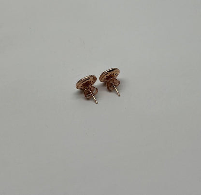 Brilliant Diamonds Cluster Pave-Set 14K Rose Gold Classic Stud Earrings