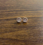 Brilliant Diamonds Cluster Pave-Set 14K Rose Gold Classic Stud Earrings