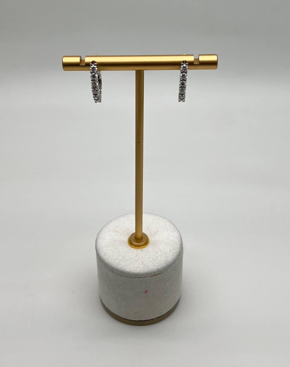 Classic Diamonds Small Huggie Hoops 14K White Gold Earrings