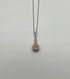 Yellow Diamond Pave Set 14K White Gold Statement Drop Pendant Chain Necklace