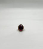 Oval Red Garnet Faceted Cabochon White Diamonds Halo 14K Gold Statement Ring