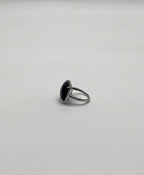 Cushion Shape Cabochon Blue Opal 14K White Gold Cocktail Diamond Halo Ring