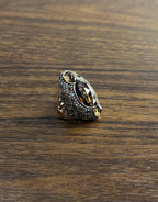 Unique Faceted Smoky Quartz Brown Diamonds Pave Set 14K Gold Statement Ring