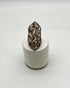 Brown Smokey Quartz & Sapphire Diamonds Halo Statement 14K Gold Statement Ring