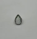 Pear Teardrop Light Blue Topaz White Diamonds Halo 14K White Gold Statement Ring