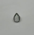 Pear Teardrop Light Blue Topaz White Diamonds Halo 14K White Gold Statement Ring