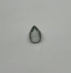 Pear Teardrop Light Blue Topaz White Diamonds Halo 14K White Gold Statement Ring