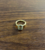 Green Amethyst Unique Nudo Faceted Cut 14K Yellow Gold Statement Cocktail Ring