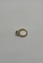 Green Amethyst Unique Nudo Faceted Cut 14K Yellow Gold Statement Cocktail Ring
