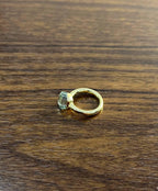 Green Amethyst Unique Nudo Faceted Cut 14K Yellow Gold Statement Cocktail Ring