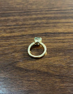 Green Amethyst Unique Nudo Faceted Cut 14K Yellow Gold Statement Cocktail Ring
