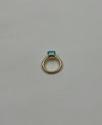 Blue Topaz Unique Nudo Faceted Cut 14K Yellow Gold Statement Cocktail Ring