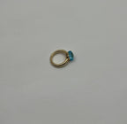Blue Topaz Unique Nudo Faceted Cut 14K Yellow Gold Statement Cocktail Ring