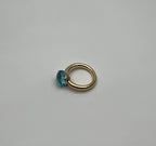 Blue Topaz Unique Nudo Faceted Cut 14K Yellow Gold Statement Cocktail Ring