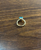 Blue Topaz Unique Nudo Faceted Cut 14K Yellow Gold Statement Cocktail Ring