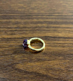 Violet Amethyst Unique Nudo Faceted Cut 14K Yellow Gold Statement Cocktail Ring